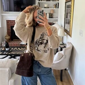 Abercrombie Cowboy Graphic Crew Sweater